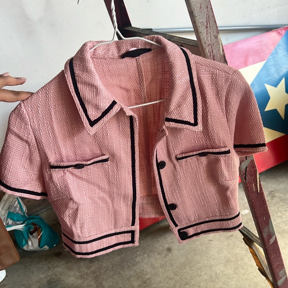 Pink cropped top